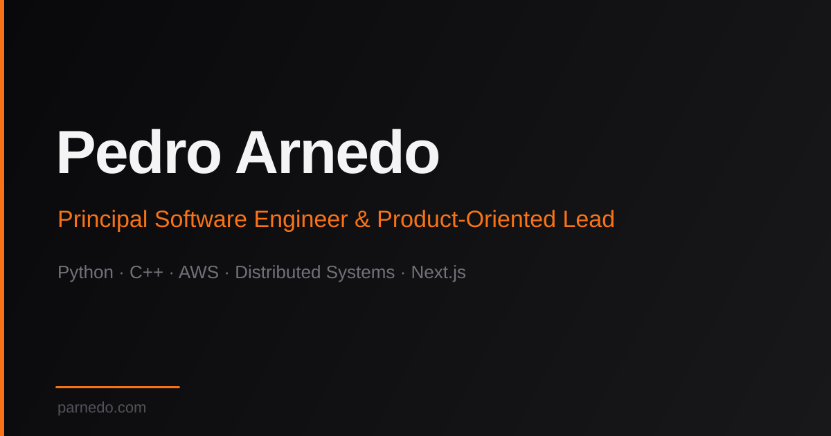 Pedro Arnedo — Principal Software Engineer